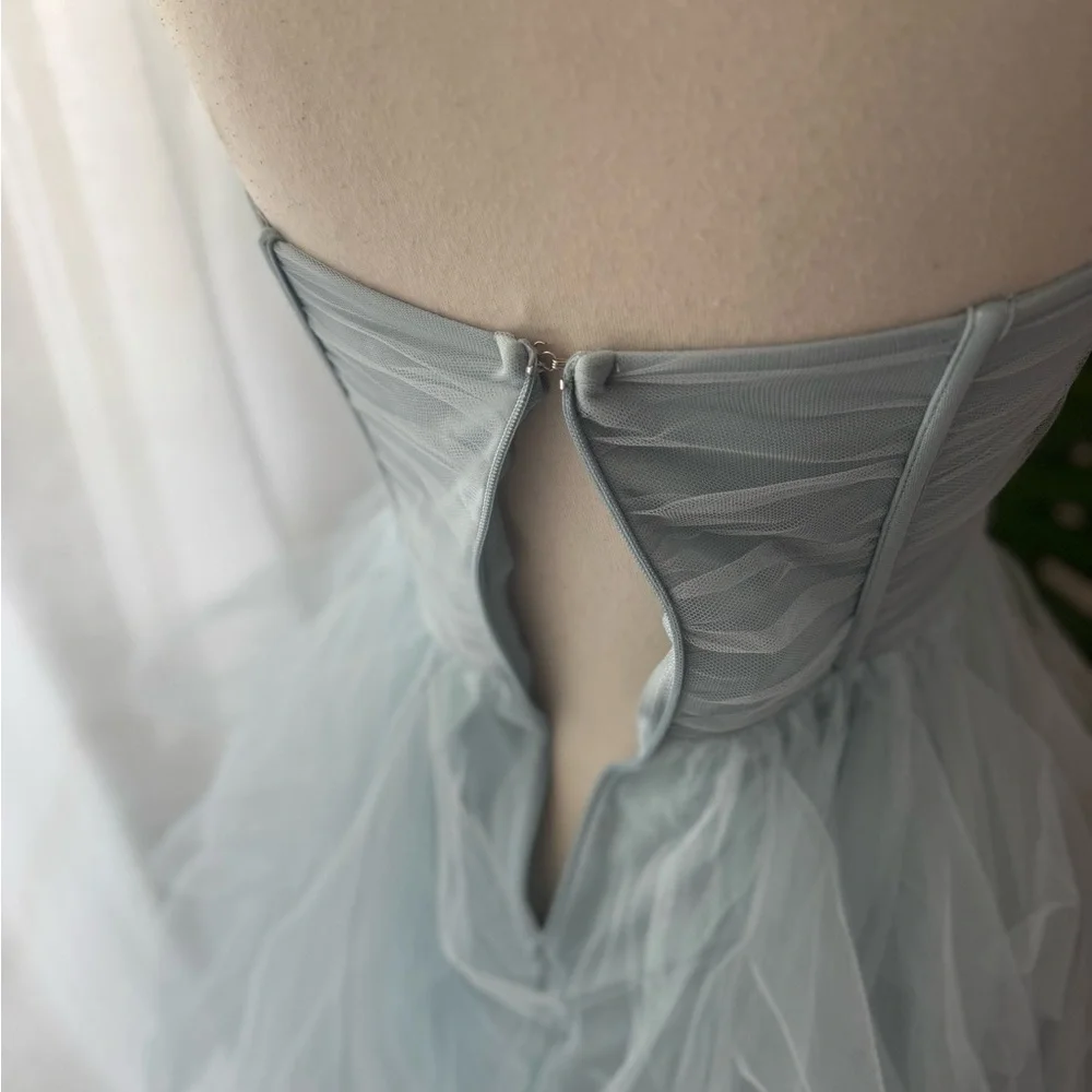 Lindsey Bustier Windsor Ruffle Tulle Ball‎ gown Prom Elegant Strapless Dress - Picture 5 of 5